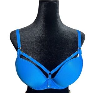 Freya Temptress Underwire Moulded Plunge Bra in blue